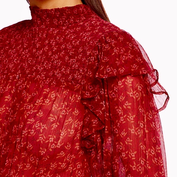 🌺🎉HP🎉🌺 NWT Free People Roma Ruffled Blouse - Picture 4 of 14